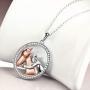 POPKIMI Horse Gifts for Girls Sterling Silver Horse Necklace for Women Birthday Gifts for Horse Lovers
