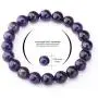 Natural Stone Bracelet, 10mm Amethyst Gemstone Beads Healing Crystal Reiki Chakra Balancing Stretch Bracelets 7'', Stress Relief, Bring Luck and Prosperity Women Men Girls Gifts