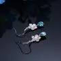 Sllaiss 925 Sterling Silver Blue Teardrop Earrings Austria Crystals Flower Dangle earrings Pearl Drop Earrings for Women Sllaiss 925 Sterling Silver Blue Teardrop Earrings Austria Crystals Flower Dangle earrings Pearl Drop Earrings for Women