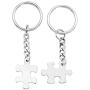 JOVIVI Free Engraving - Personalized Custom Stainless Steel Puzzle Couple Necklace/Keychain Jewelry Set - Valentines Day Best Friend Lover Gift