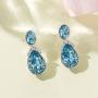 Swarovski Crystal Teardrop Dangle Earrings for Women 14K Gold Plated Hypoallergenic Drop Stud Earrings