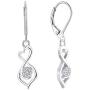 YL Dangle Drop Infinity Earrings 925 Sterling Silver Leverback Earrings 18K White Gold Jewelry for Women