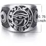 Men Stainless Steel Rings Egyptian Eye of Horus Cross of Life Ankh Hieroglyphics Text Symbol Vintage Jewelry Men Stainless Steel Rings Egyptian Eye of Horus Cross of Life Ankh Hieroglyphics Text Symbol Vintage Jewelry