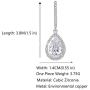 Scarlvambo Womens Fashion Cubic Zirconia Chandelier Teardrop Pierced Dangle Wedding Earrings Silver-Tone