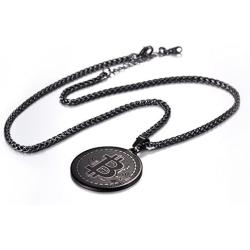 U7 Coin Medal Pendant Stainless Steel 18K Gold Plated Bitcoin Jewelry Digital Cryptocurrency Blockchain Bitcoin Necklaces