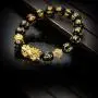 Feng Shui The Best 12mm Black Hand Carved Mantra Bead Bracelet with Golden Pi Xiu/Pi Yao Lucky Wealthy Amulet Brecelet Feng Shui The Best 12mm Black Hand Carved Mantra Bead Bracelet with Golden Pi Xiu/Pi Yao Lucky Wealthy Amulet Brecelet