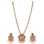 Tarinika Bani Gold-Plated Cubic Zirconia Pendant Indian Necklace and Earrings Jewelry Set - Red Green