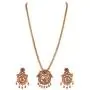 Tarinika Bani Gold-Plated Cubic Zirconia Pendant Indian Necklace and Earrings Jewelry Set - Red Green Tarinika Bani Gold-Plated Cubic Zirconia Pendant Indian Necklace and Earrings Jewelry Set - Red Green