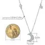 Necklace for Women 14K Gold Plated, Tiny 14K White Gold Cubic Zirconia Pendant Necklace Dainty Personalized Jewelry for Girls Gift