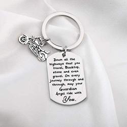 FUSTMW Car Owner Gift Drive Safe Keychain May Your Guardian Angel Ride With You Car Lover Gift