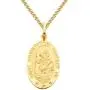 The World Jewelry Center 14k Yellow Gold Religious Saint Christopher Medal Pendant with 1.5mm Flat Open Wheat Chain Necklace The World Jewelry Center 14k Yellow Gold Religious Saint Christopher Medal Pendant with 1.5mm Flat Open Wheat Chain Necklace