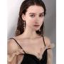 DAMLENG Chic Hypoallergenic Colorful Crystal Long Tassel Flower Stud Earrings Boho Floral Dangle Earrings for Women Girls