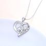 S925 Sterling Silver Lucky Elephant Love Heart Necklace for Women Daughter Girlfriend
