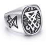 Elfasio Sigil of Lucifer Rings for Men Satanic Satan Demon Devil Symbol Stainless Steel Ring Vintage Jewelry