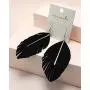 Miracle Collection Lightweight Genuine Soft Leather Fringe Leaf with Simple Drop Metal Bar Dangle Earring for Women and Girls Miracle Collection Lightweight Genuine Soft Leather Fringe Leaf with Simple Drop Metal Bar Dangle Earring for Women and Girls