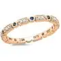 Dazzlingrock Collection 14K Gold Round Blue Sapphire And White Diamond Ladies Vintage Style Wedding Eternity Band Stackable Ring