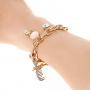 Giwotu Womens Fashion Rare Charm Opal Scissors Combs Bracelets for Women Bangle Cuff Rose Gold Silver Bracelets Bangles Jewelry