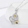 Waysles Sunflower Love Heart Pendant Necklace Engraved You are My Sunshine Sterling Silver Cubic Zirconia Jewelry Gifts for Women Sunflower Bee/Butterfly/Dragonfly