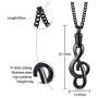 MEALGUET Stainless Steel Musical Note Openable Cremation Urn Pendant for Ashes Memorial Necklace Keepsake Jewelry,24'' Chain