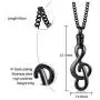 MEALGUET Stainless Steel Musical Note Openable Cremation Urn Pendant for Ashes Memorial Necklace Keepsake Jewelry,24'' Chain MEALGUET Stainless Steel Musical Note Openable Cremation Urn Pendant for Ashes Memorial Necklace Keepsake Jewelry,24'' Chain