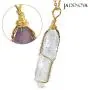 JADENOVA Full Wire Wrapped Energy Healing Crystal Gemstone Pendant Necklace 18'' Stainless Steel Chain JADENOVA Full Wire Wrapped Energy Healing Crystal Gemstone Pendant Necklace 18'' Stainless Steel Chain