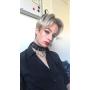 Xjoyous Circle Choker Necklace PU Leather Goth Choker Collar with Black Studded Punk Rock Rivet Collar Adjustable Size