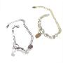 DVE Fashion Chain Bracelet, Hollow Out Heart Pendant Silver Plated Chain Bracelets for Women, Nickel-Free, Hypoallergenic