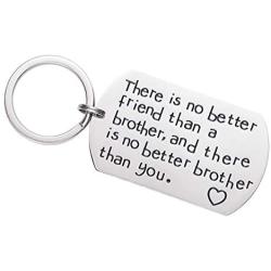 LParkin Big Brother Gifts Christmas Keychain There is No Better Friend Than a Brother and There is No Better Brother Than You Gift for Friend Family Jewelry