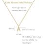 Scaleer 18K Gold Plated Cubic Zirconia Initial Necklace Tiny Letter Necklace Personalized Monogram Name Necklace for Women Girls