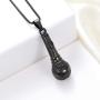 zeqingjw Cremation Jewelry Microphone Urn Pendant Necklace with Note Stainless Steel Keepsake Memorial Ash Jewelry