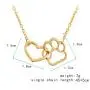 MIXIA Cat Dog Puppy Paw Print Stamped Pet Memorial Pendant Necklace Love Heart Necklace Jewelry