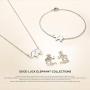 FANCIME White/Yellow/Rose Gold Plated 925 Sterling Silver Cute Cable Link Chain Dainty Delicate Elephant Bracelet Jewelry For Women Girls, 15 + 3cm