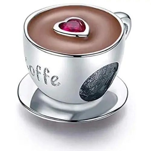 Red Enamel Charms for Pandora Charms Authentic Sterling Silver Charms For Women Bracelet Jewellery Mom Daughter(Love Coffee Cup Charm) Red Enamel Charms for Pandora Charms Authentic Sterling Silver Charms For Women Bracelet Jewellery Mom Daughter(Love Coffee Cup Charm)