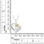 AFFY Personalized Two Tone Sunflower with Heart Pendant Necklace in 14k White Gold Over Sterling Silver