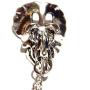 Silvertone Triceratops Skull Pendant on 18'' Chain Necklace Dinosaur Bones