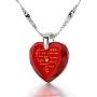 925 Silver I Love You Necklace 12 Languages Gold Inscribed CZ - Crystal Earring Heart Jewelry Set, 18''