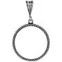 Sterling Silver Quarter Dollar Bezel 24 mm Coins Prong Back Illusion Edge 25 Cent Coin NOT Included