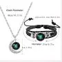 12 Constellation Bracelet Necklace Weave Multilayer Leather Friendship Bracelet Adjustable String Bracelet Zodiac Sign Moon Pendant Necklace Jewelry Set for Women Men Girls