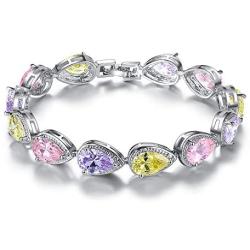 Colorful Angel Tears Beaded Zirconia Bracelet Female Fashion Jewelry Birthday Gift