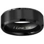 CROWNAL 4mm 6mm 8mm Black/Silver/Gunmetal/Gold Tungsten Wedding Couple Bands Rings Men Women Matte Brushed Finish Center Engraved I Love You Size 4 to 17
