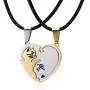 Pair Cat Couple Necklace Stainless Steel Ying Yang Friendship Cute Pet Cat Pendant for Lover Friend Family Pair Cat Couple Necklace Stainless Steel Ying Yang Friendship Cute Pet Cat Pendant for Lover Friend Family