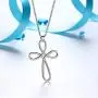 Besilver Irish Celtic Knot Cross Necklace 925 Sterling Silver Infinity Celtick Jesus Cross Pendant Necklace Women Men Heart Rose Cross Necklace Religious Jewelry for Wife Girlfriend