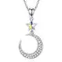AOBOCO Personalized Love You to The Moon and Back Necklace Name Custom Letter Celestial Sun/Crescent Moon Star Pendant Crystal from Austria Gift for Women Mom Girls Daughter