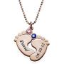 MyNameNecklace Custom Baby Feet Pendant Made with Swarovski Crystals-Personalized Made Jewelry