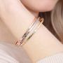RIAH FASHION Inspirational Message Metallic Bangle Bracelet - Engraved Infinity Cuff Religious Christian Bible, Positive Word Gift