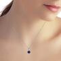 Galaxy Gold 14k 16'' Solid White Gold Heart-shaped Natural 1.55 Carat Sapphire Pendant Necklace