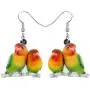NEWEI Acrylic Sweet Africa Fischers Lovebird Parrot Earrings Dangle Drop Fashion Animal Jewelry for Women Girls Gift Charms