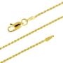 14kt Yellow Gold Plated Sterling Silver 1.1mm Diamond-Cut Rope Chain Necklace Solid Italian Nickel-Free, 14-36 Inch