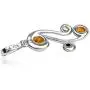 Multicolor Amber Sterling Silver Pendant Necklace Chain 18''