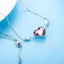 Sllaiss Made with Swarovski Crystal Pendant Infinity Love Heart Jewelry Purple Arrow Necklace Gift for Mother Day Girlfriend